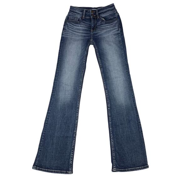 BKE Stella Jeans Mid-Rise Women 26 Slim Fit Tailored Bootcut Western Y2K Stretch - Picture 2 of 14